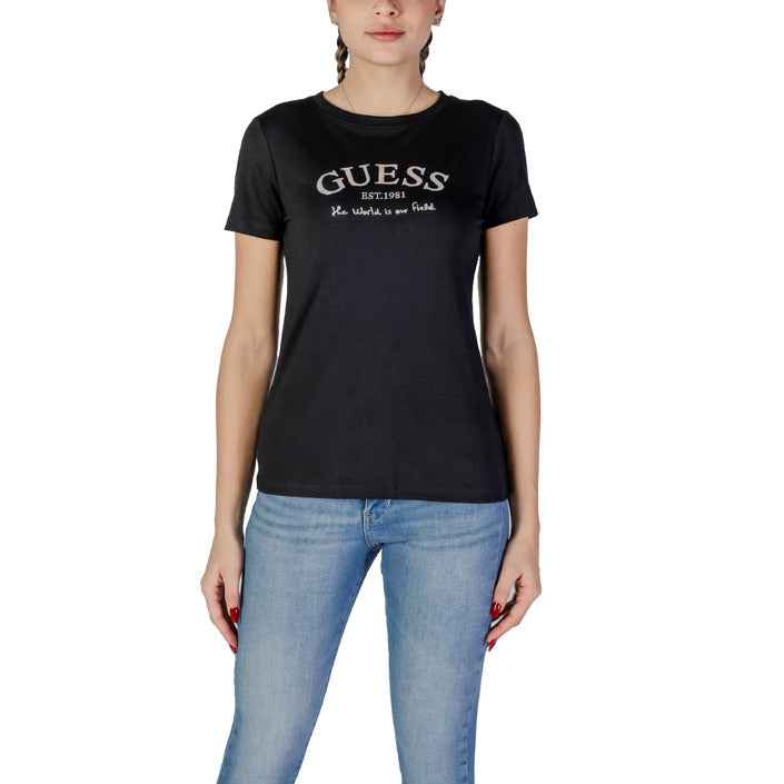 Guess Logo Crewneck Fitted Cotton T-Shirt