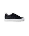 Calvin Klein Logo Monogram Embossed Leather Low Top Lace-Up Sneakers