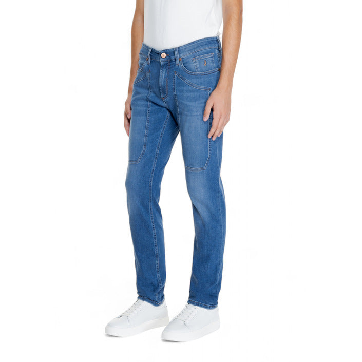 Jeckerson Logo Light Wash Denim Jeans Slim Fit 