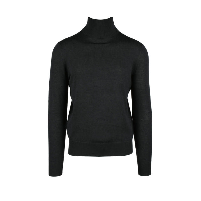 Ballantyne Minimalist Turtleneck Wool Knit Sweater - Black