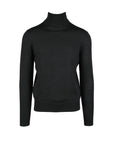 Ballantyne Minimalist Turtleneck Wool Knit Sweater - Black
