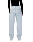 Calvin Klein Jeans Logo Ripped & Distressed Wide Leg Organic Cotton-Blend Jeans