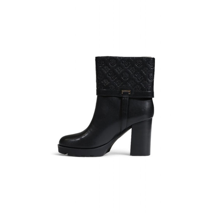 Guess Logo Monogram All Black Vegan Leather Boots