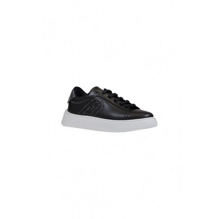 Furla Logo Leather Low-Top Chunky Sole Sneakers - Black