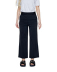 Street One High Waist Black Wide Leg Ankle Cut Pants