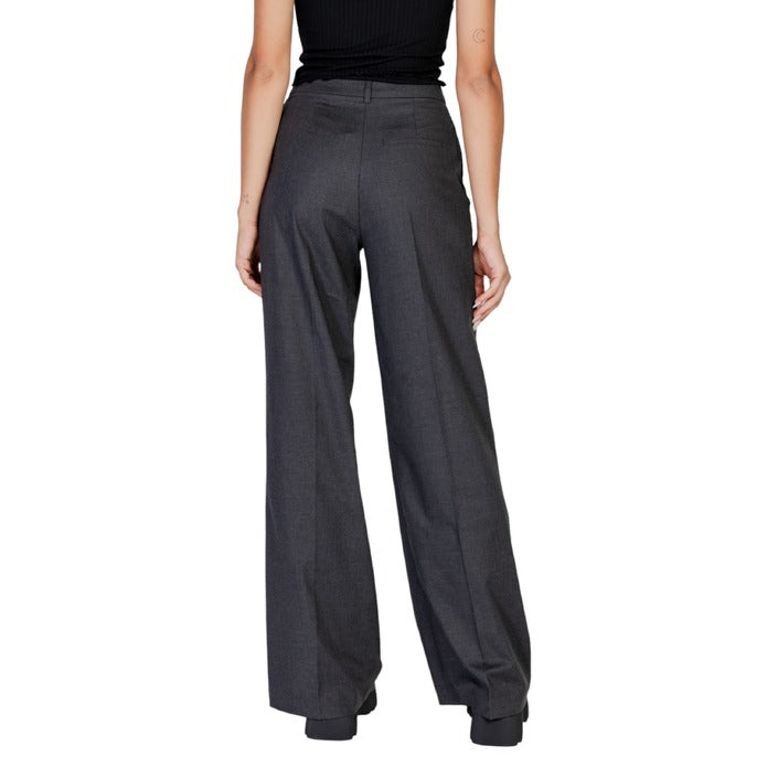 Morgan De Toi Minimalist Grey High Waist Wide Leg Suit Pants