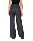 Morgan De Toi Minimalist Grey High Waist Wide Leg Suit Pants