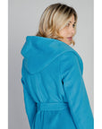 Sol Wears Women Hooded Fleece Coat - Blue
