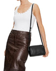 Calvin Klein Jeans Minimalist Textured Black Vegan Leather Crossbody Bag