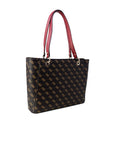 Guess Logo Monogram Vegan Leather Tote Bag