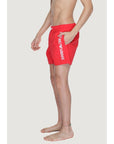 Emporio Armani Logo Quick Dry Athleisure Swim Shorts - red