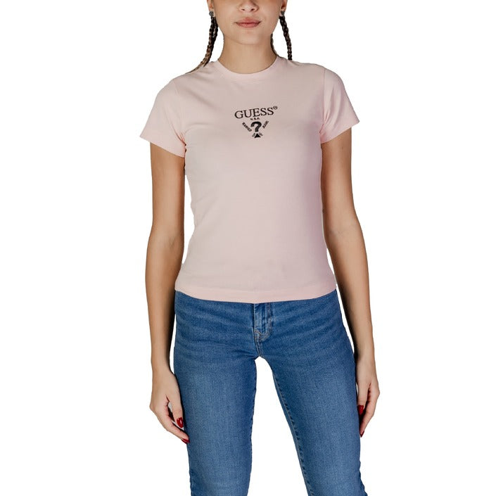 Guess Active Logo Athleisure Cotton Fitted Crewneck Tee