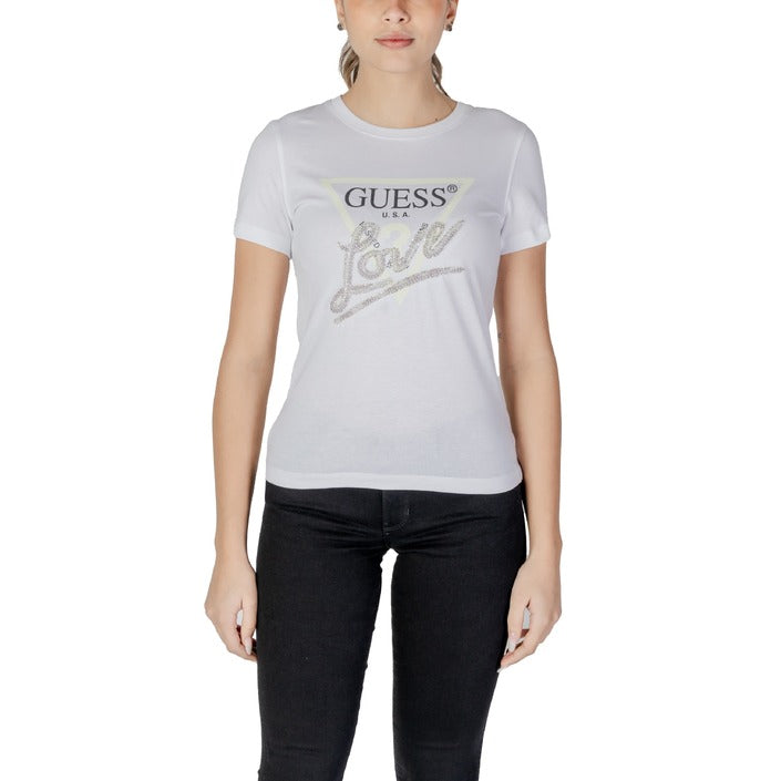 Guess Logo Crewneck Fitted T-Shirt 100% Cotton