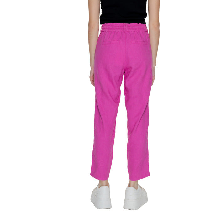 Only Pink Linen Straight Leg Ankle Length Pants