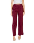 Ichi Wide Leg Fit Pants - Red Bordeaux 