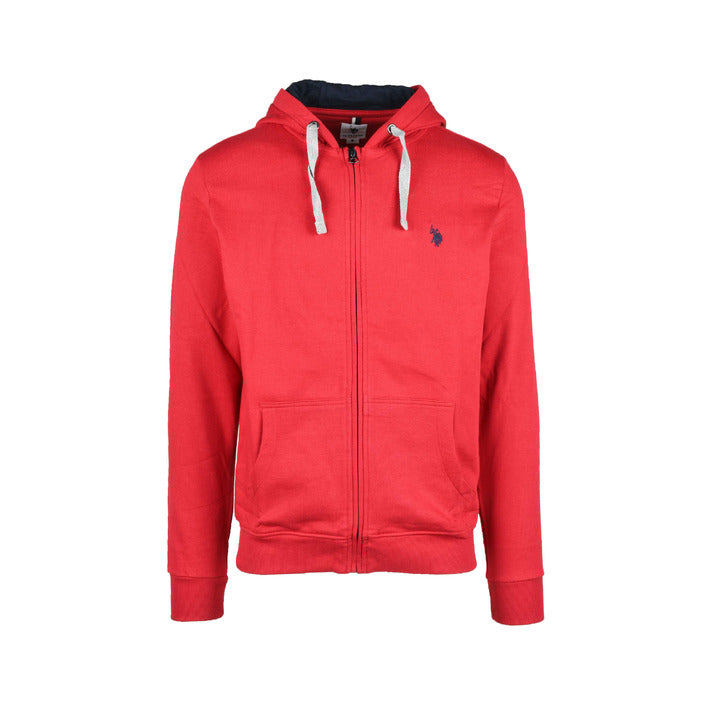U.S. Polo Assn. Logo Cotton-Rich Athleisure Hooded Jacket - Red