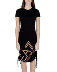 EA7 By Emporio Armani Logo Midi Dress With Ruched Accents