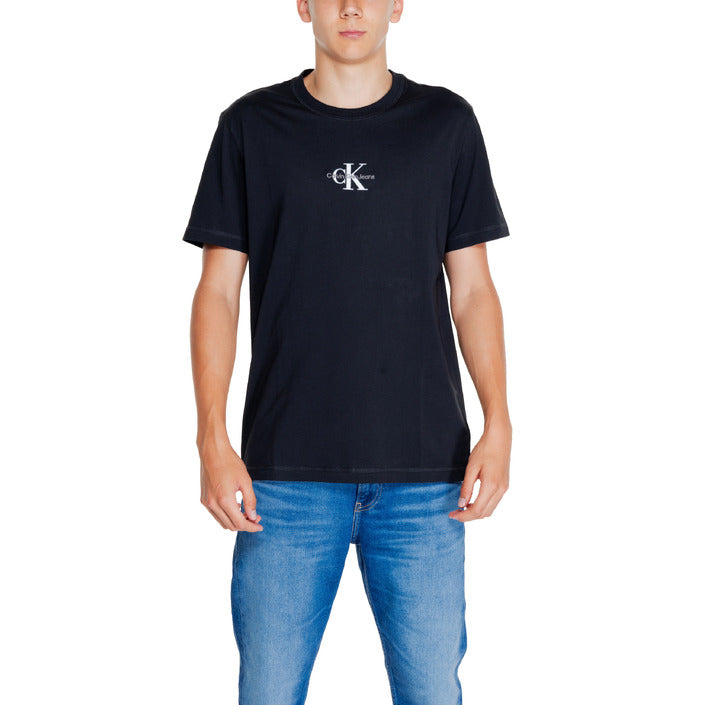 Calvin Klein Jeans Logo 100% Cotton Crewneck T-Shirt - black