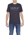 Replay Logo 100% Cotton T-Shirt - grey logo