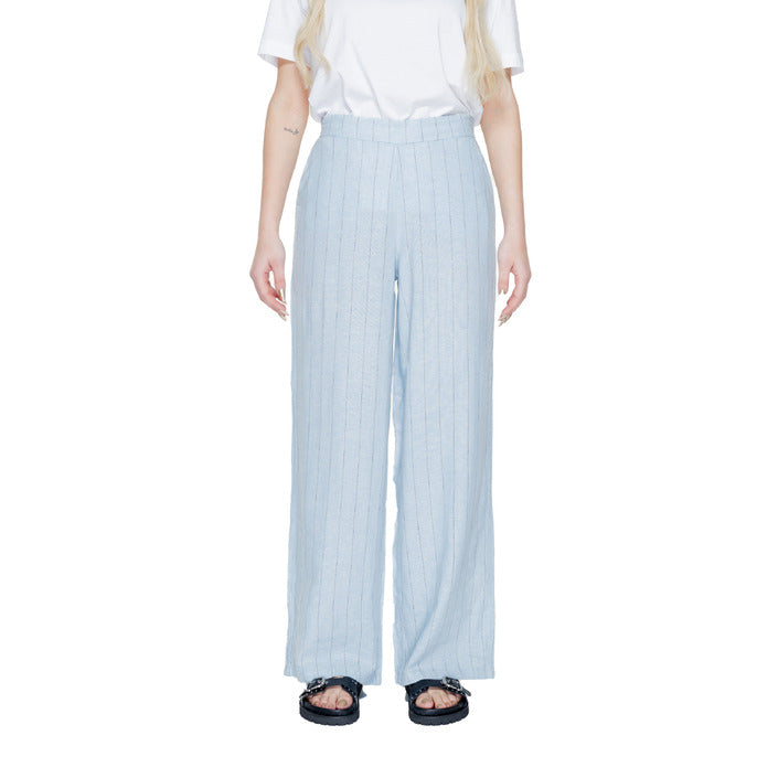 Vero Moda Linen Blend Stripe Baggy Boho Pants