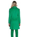 Sol Wears Women 2-Button Longline Coat - Green