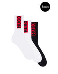Hugo Logo Cotton-Blend Midi Quarter Socks - 3 Pack