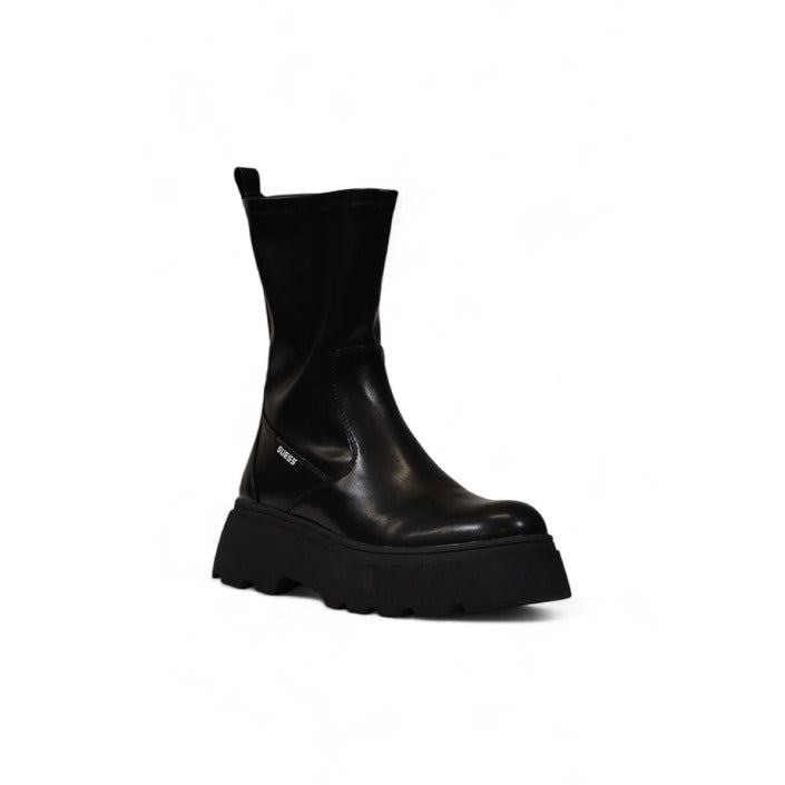 Guess Logo All Black Vegan Leather Boots