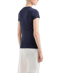 Armani Exchange Embellished Logo Cotton-Rich T-Shirt - blue
