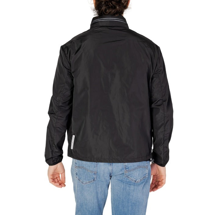 Armani Exchange Logo High Collar Jacket - black