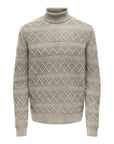 Only & Sons Turtleneck Wool-Cotton Minimalist Sweater