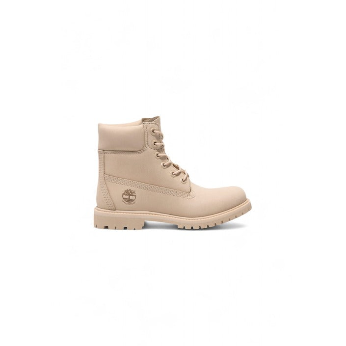 Timberland Minimalist Genuine Leather Nude Cream Lace-Up Boots