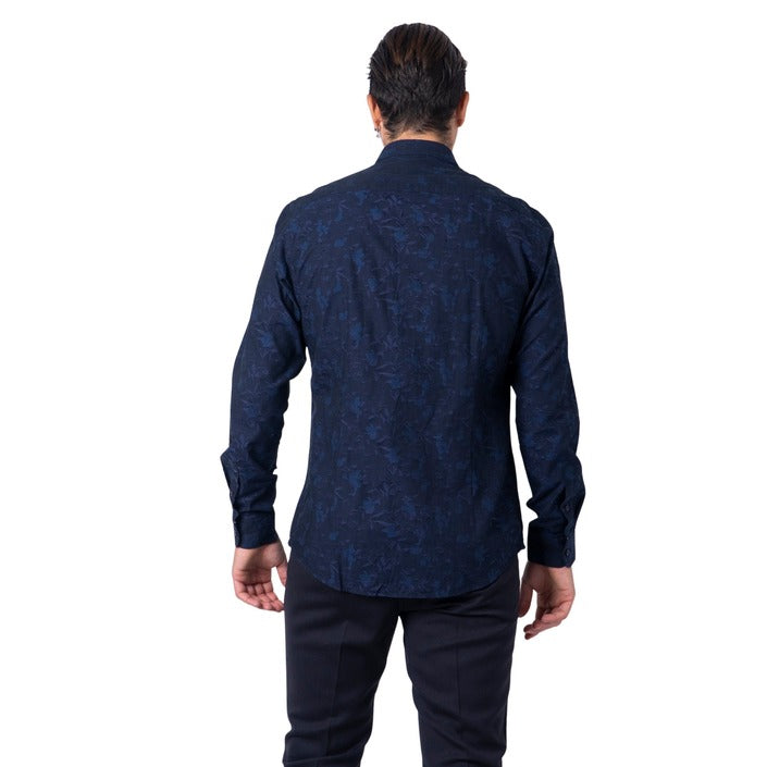 Idra 100% Cotton Patterned Blue Shirt