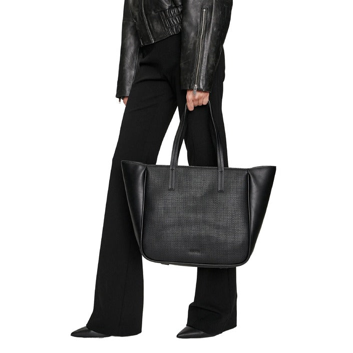 Calvin Klein Minimalist Black Vegan Leather Tote Bag