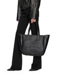 Calvin Klein Minimalist Black Vegan Leather Tote Bag