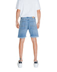 Jack & Jones Logo Bleached & Light Wash Rolled Hem Denim Shorts