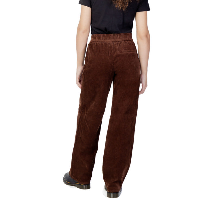 Only High Waist Regular Fit Brown Pants 100% Cotton