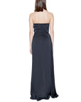 Silence Black Strapless Side Slit Maxi Dress