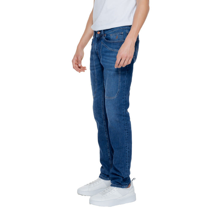 Jeckerson Logo Medium Wash Straight Leg Fit Jeans