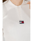 Tommy Hilfiger Jeans Logo Polo Collar Knit Sweater - white