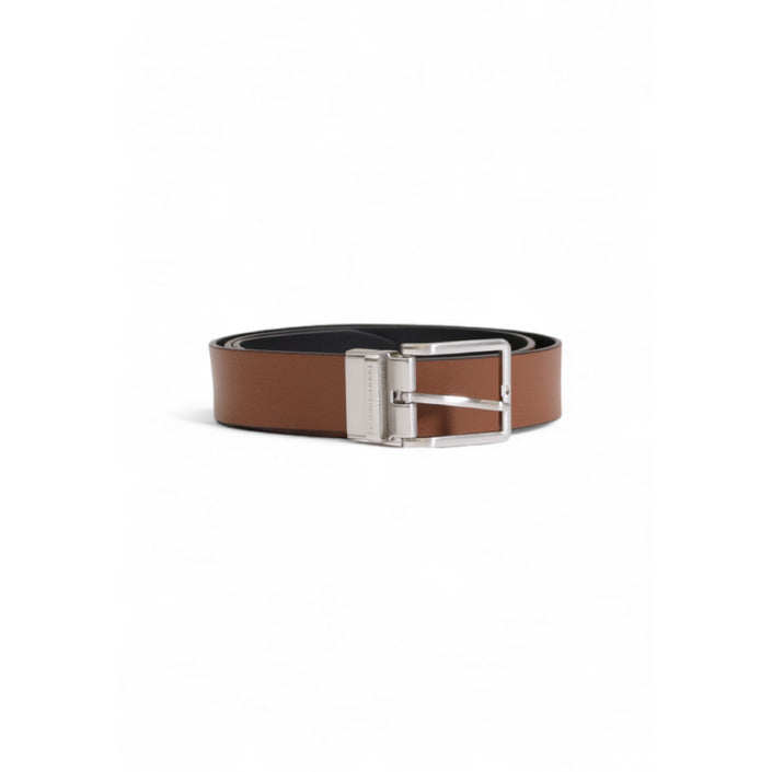 Tommy Hilfiger Minimalist Genuine Leather Square Buckle Brown Belt