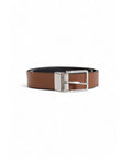 Tommy Hilfiger Minimalist Genuine Leather Square Buckle Brown Belt