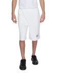 Underclub Logo 100% Cotton White Shorts Stretch Waist Raw Hem