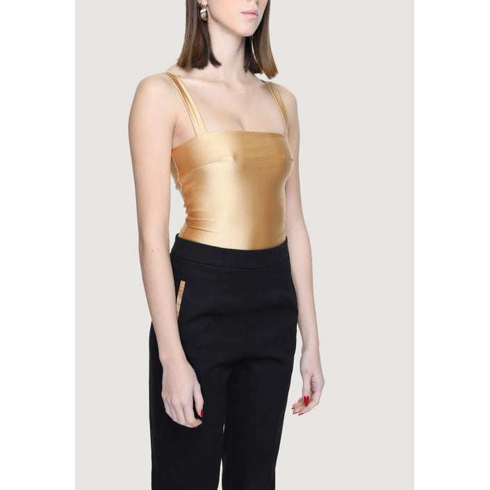Silence Strappy Low Back Undershirt Top - gold