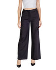 Ichi Minimalist Wide Leg Black Cargo Pocket Pants