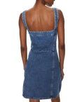 Calvin Klein Jeans Logo Strappy Denim Mini Dress