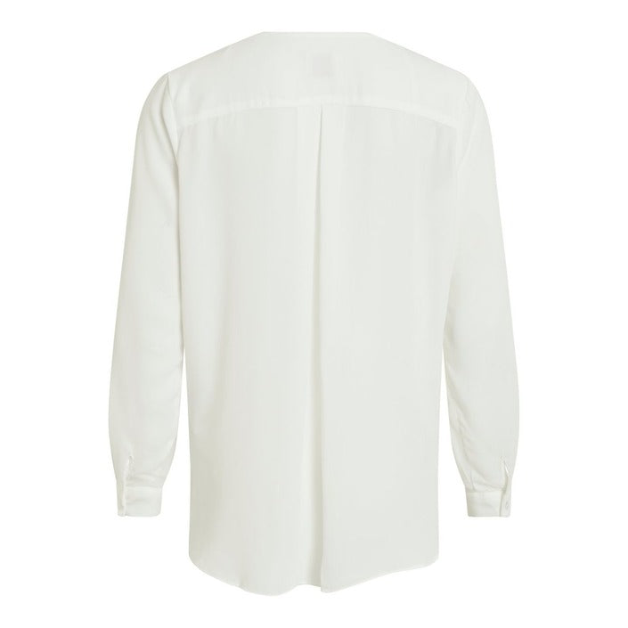 Vila Clothes White V-Neck Shirt