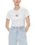 Calvin Klein Jeans Logo Pure Cotton T-Shirt - White