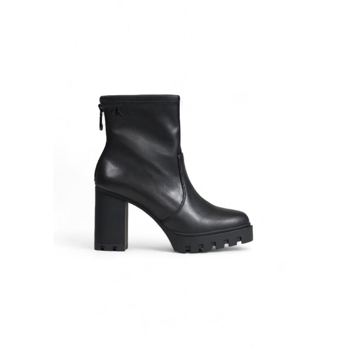 Calvin Klein Minimalist All Black Vegan Leather High Heel Boots