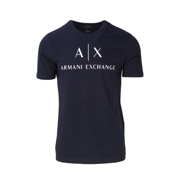 Armani Exchange Logo Pure Cotton T-Shirt - Navy, Dark Blue