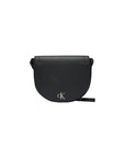 Calvin Klein Jeans Logo Vegan Leather Black Slim Arc Crossbody Bag